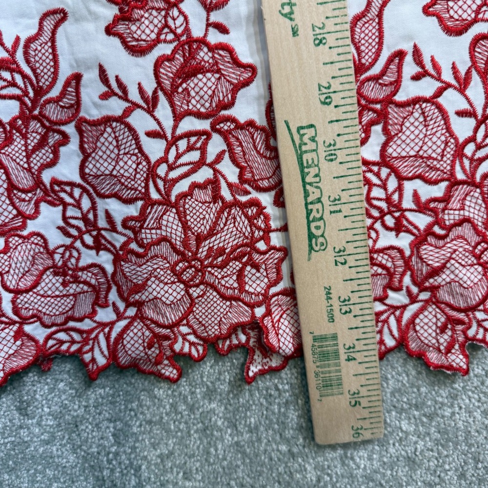Hyacinth House Eliza Mini Dress White Red Embroidery Smocked Ruffle Neck NWT M - Picture 16 of 16
